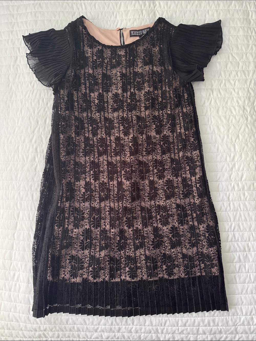 Trixxi Girl Black Lace-Overlay Girls’ Dress